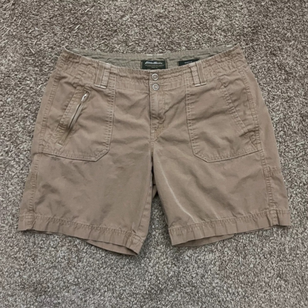 Eddie Bauer Shorts Womens 6 Brown Casual Khaki Chino Cotton Outdoors Blakely Fit